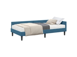 SYFAX™ Estrutura de Cama de Canto com Colchão Outros 2 Pcs Azul Veludo
