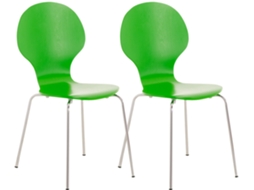 2x cadeira empilhável ergonómica DIEGO verde CLP