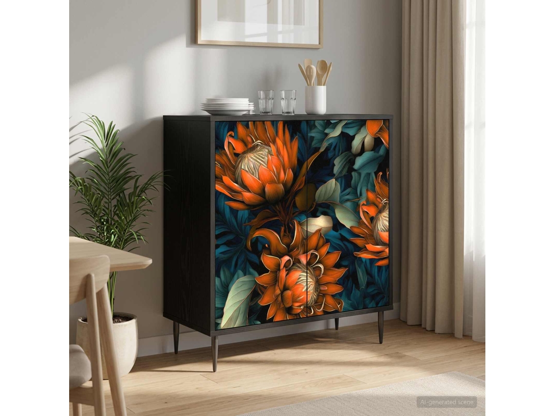 Vidaxl Buffet Lochem Carvalho Preto 69 X 33 X 76 Cm