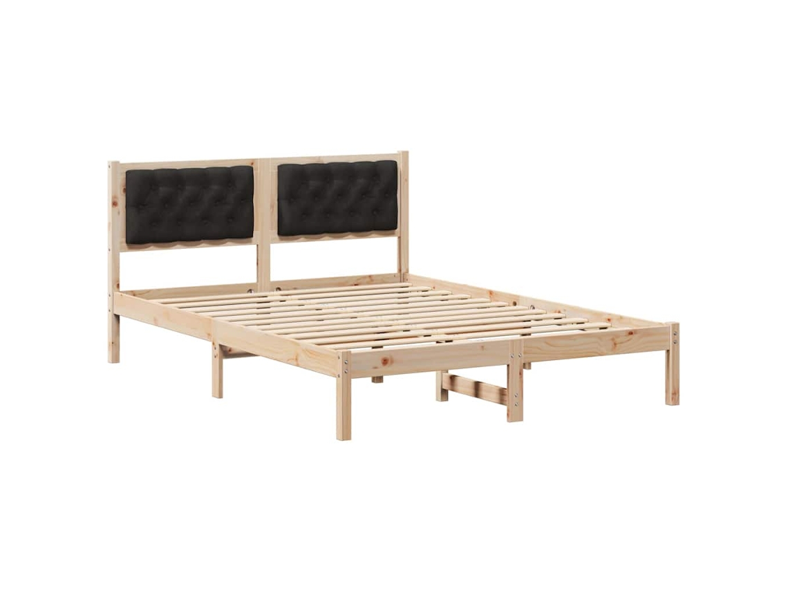 Estrutura da Cama Preto 140x200 cm Madeira de Pinheiro Sólida MAISON EXCLUSIVE