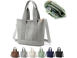 Bolsa de Lona AQUAFORGE, Artesanal, Compartimentos, Zíper, Ombro, Faculdade, Escola, Trabalho, Viagens, Azul Escuro