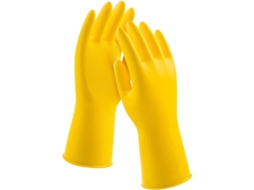 2026-guantes De Látex Impermeables Para Cozinha 2 Pares Tamanho L Amarelo Limpeza Proteção