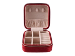 Mini Porta Joias Portátil De Couro Para Viagem, Organizador De Anéis, Estojo Para Presente, Ideal Para Meninas E Mulheres . Hengjian (branco)