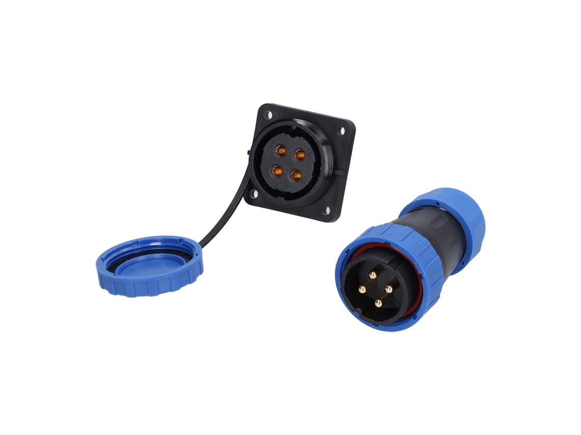 Conector À Prova D'água Quadrado Com 4 Furos, Ip68, Tomada De Energia Para Aviação, 250 V, 45 A, Cabos E Fios, Pino Lp284