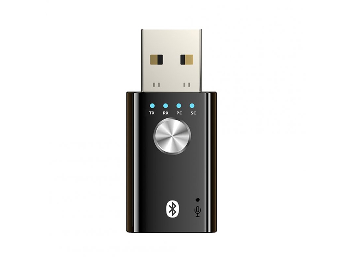 Adaptador Usb Sem Fio 4 em 1 Bluetooth V5.1 Transmissor de Pc Placa de Som Receptor de Áudio Transmissor de Tv para Carro Adaptador de Alto-Falante