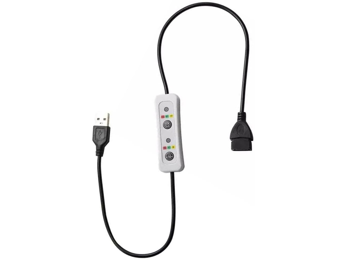 Cabo De Extensão Usb Com Temporizador, Cabo De Alimentação Dc 5v 60cm Com Controle 3 Velocidades E Temporizador 0, 5 1