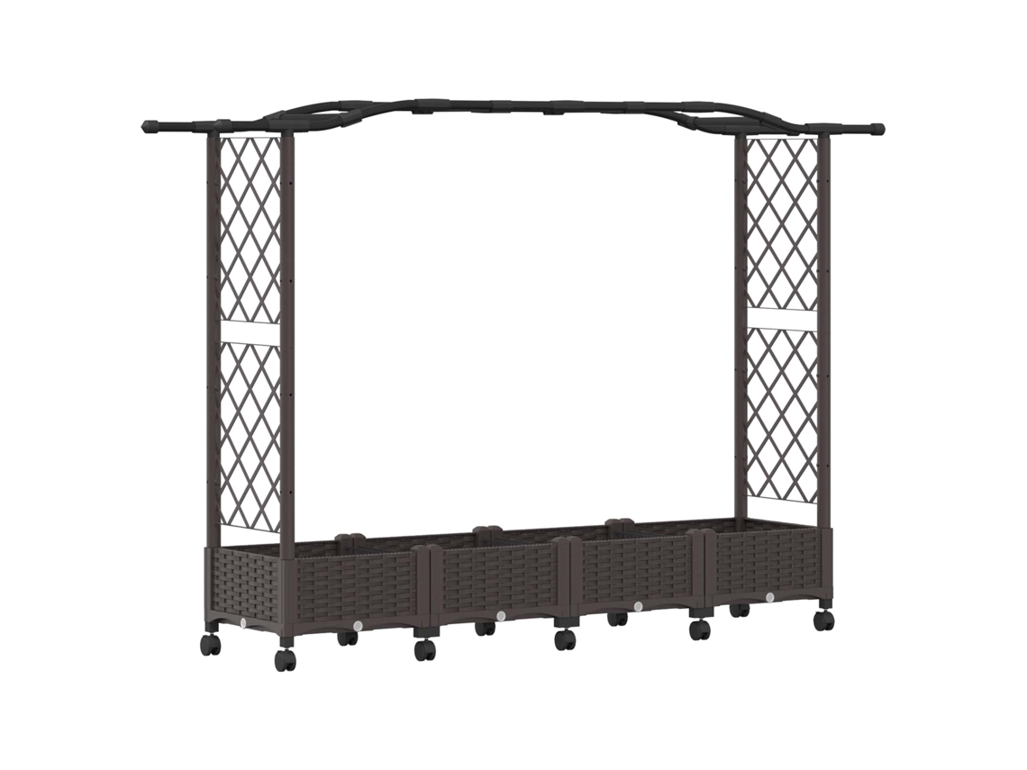 Conjunto 1 Canteiro De Jardim Elevado Vidaxl Castanho Polipropileno (207 X 40 X 129 Cm)