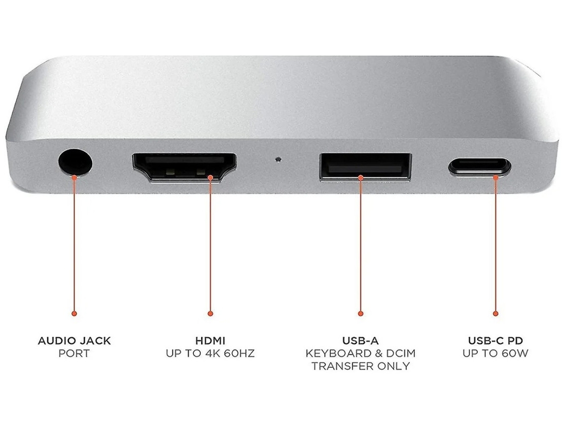 Adaptador Mobile Type C Pro Hub com USB C PD Charging 4k Entrada HDMI para áudio de telefone USB 3.0 e 3,5 mm compatível com iPad Pro 2018 Yizhood