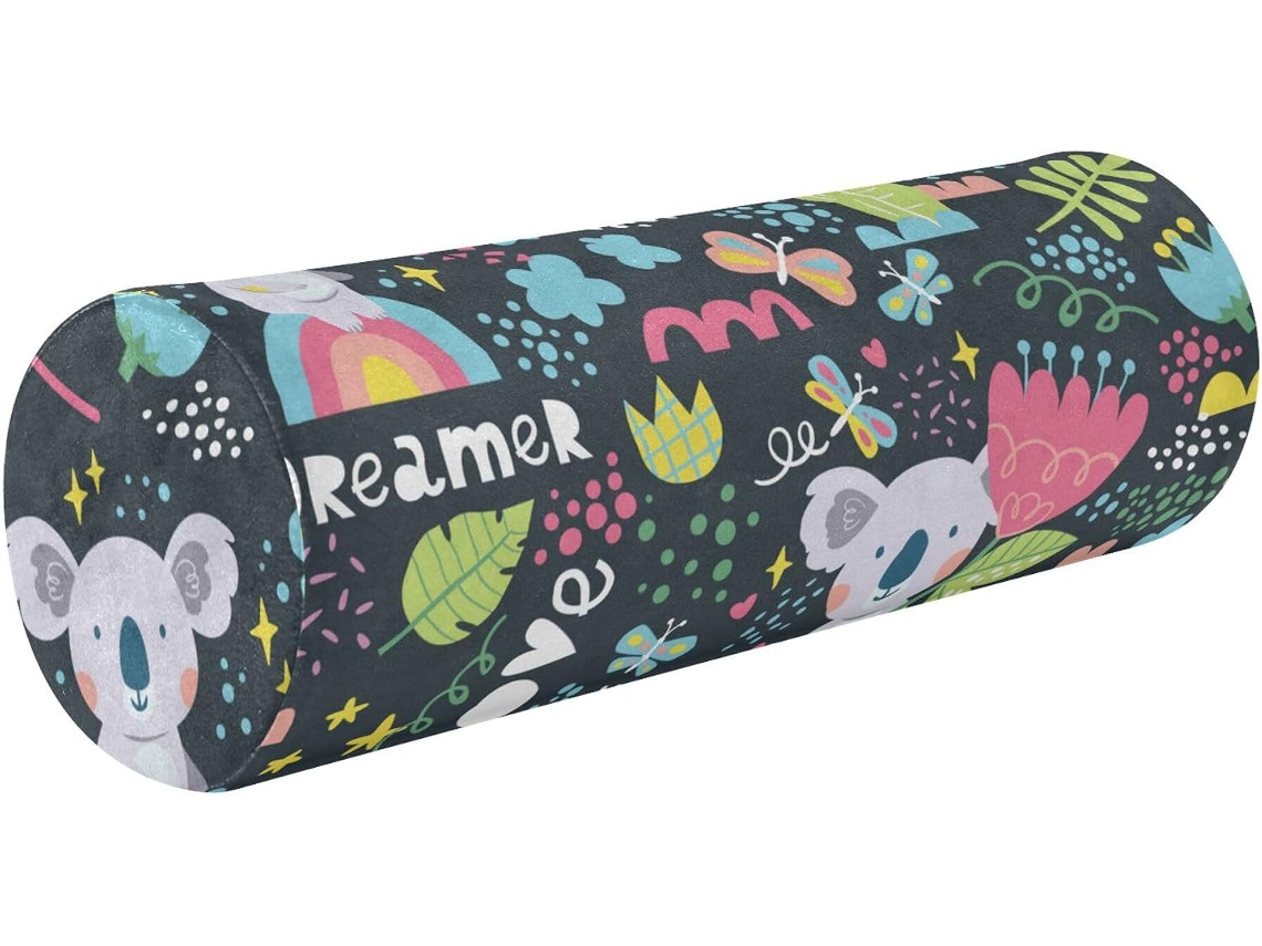 Almofada Cilíndrica Decorativa para Sofá Longa e Redonda Formato de Coala Dreamers Love Suporte Ergonômico