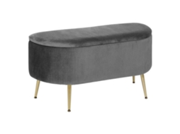 Banqueta Solaro Interior Designer ATMOSPHERA Veludo Cinzento (100x40x53cm)