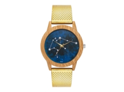 Relógio de Pulso Unissex Quartzo Mostrador Redondo Pulseira Silicone Ouro