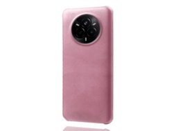 Capa de celular para Realme 14 Pro 5G de couro PU com textura de vitela e proteção rígida em PC