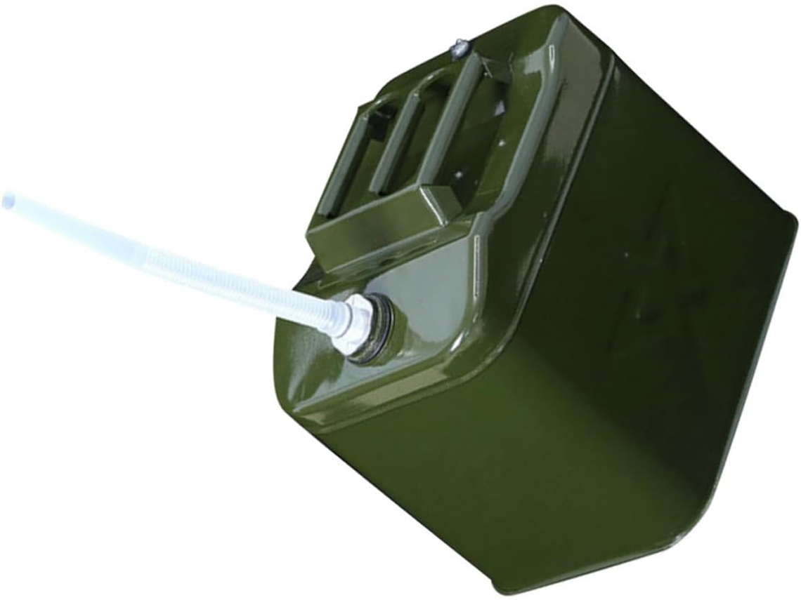 Tanque De Combustível Portátil Verde De 10 Litros, Feito De Ferro E Policarbonato, Leve E Resistente A
