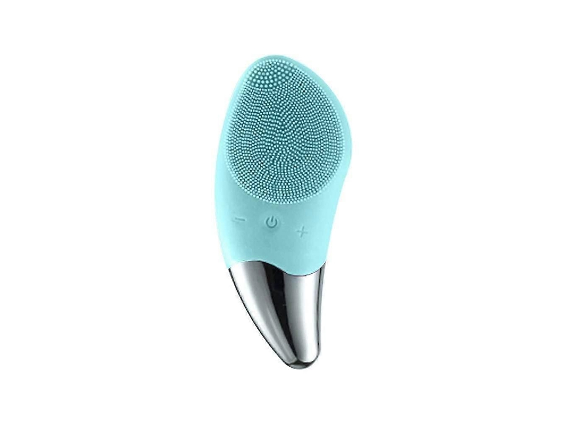 Escova de Limpeza Facial Sônica Elétrica, À Prova D'água, Massageadora Silicone, Recarregável GOKOCO (verde)