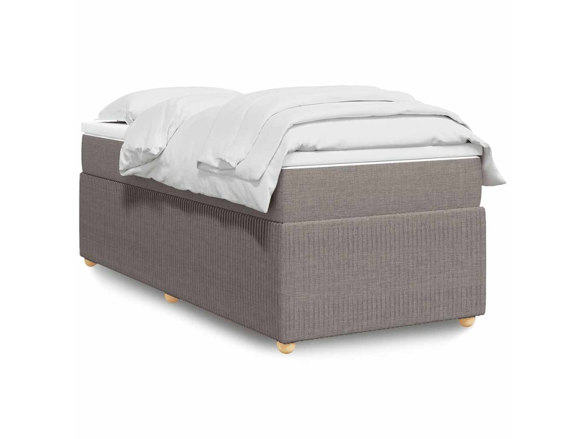 Vidaxl Cama Com Molas/colchão 100x200 Cm Tecido Cinza-acastanhado