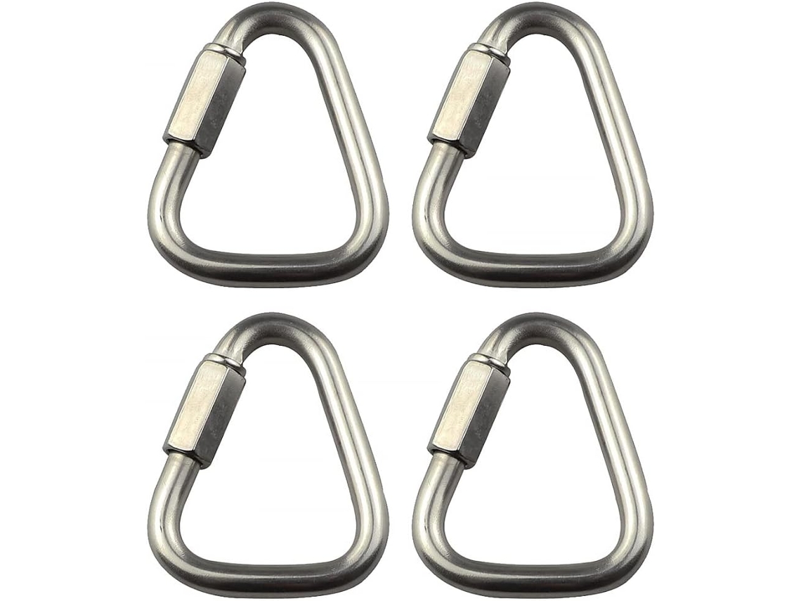 Mosquetão, Conjunto De 4 Fivelas Triangulares Em Aço Inoxidável,