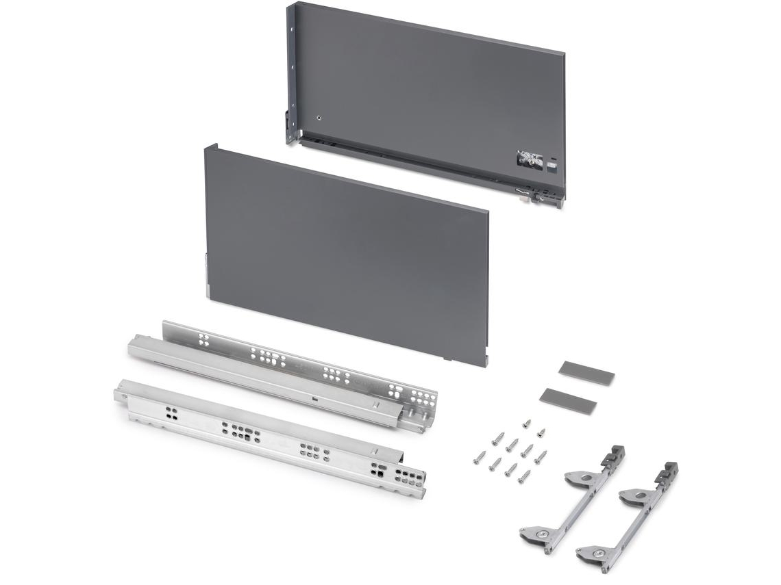 Gaveta exterior Vertex 3D 60 Kg de altura 242mm EMUCA profundidade 450mm Aço Gris antracite