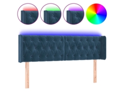 Led Headboard, Led Headboards Vidaxl Azul Veludo (163 X 16 X 78/88 Cm)