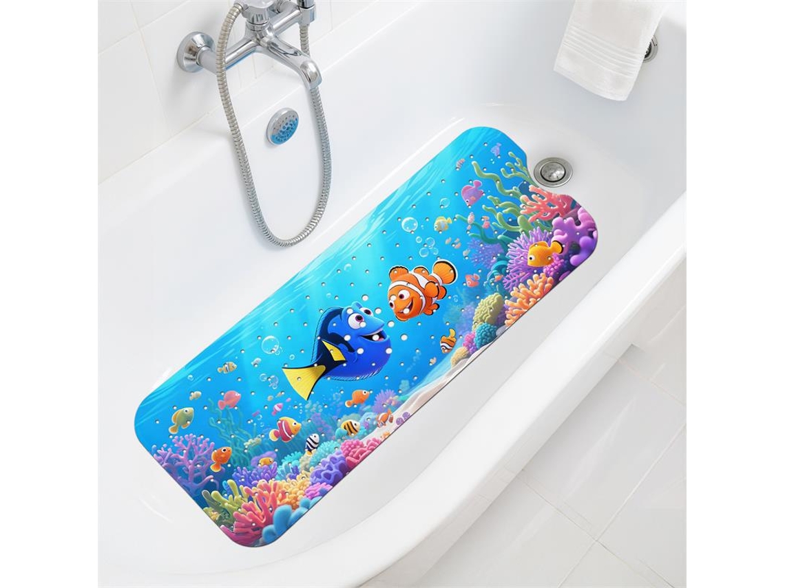 Tapete de Banho Antiderrapante Chuveiro Banheira para Bebês HENTEN HOME 100x40 Cm
