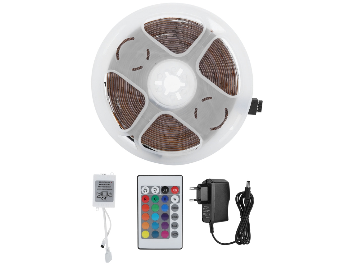 2026 tira Led de 5m 60 Leds/m Rgb2835smd Suave Dc12v com Controle Remoto