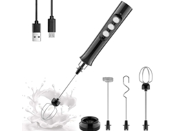 Espumador Elétrico de Leite, Recarregável Usb, Batedor Duplo AQUAFORGE