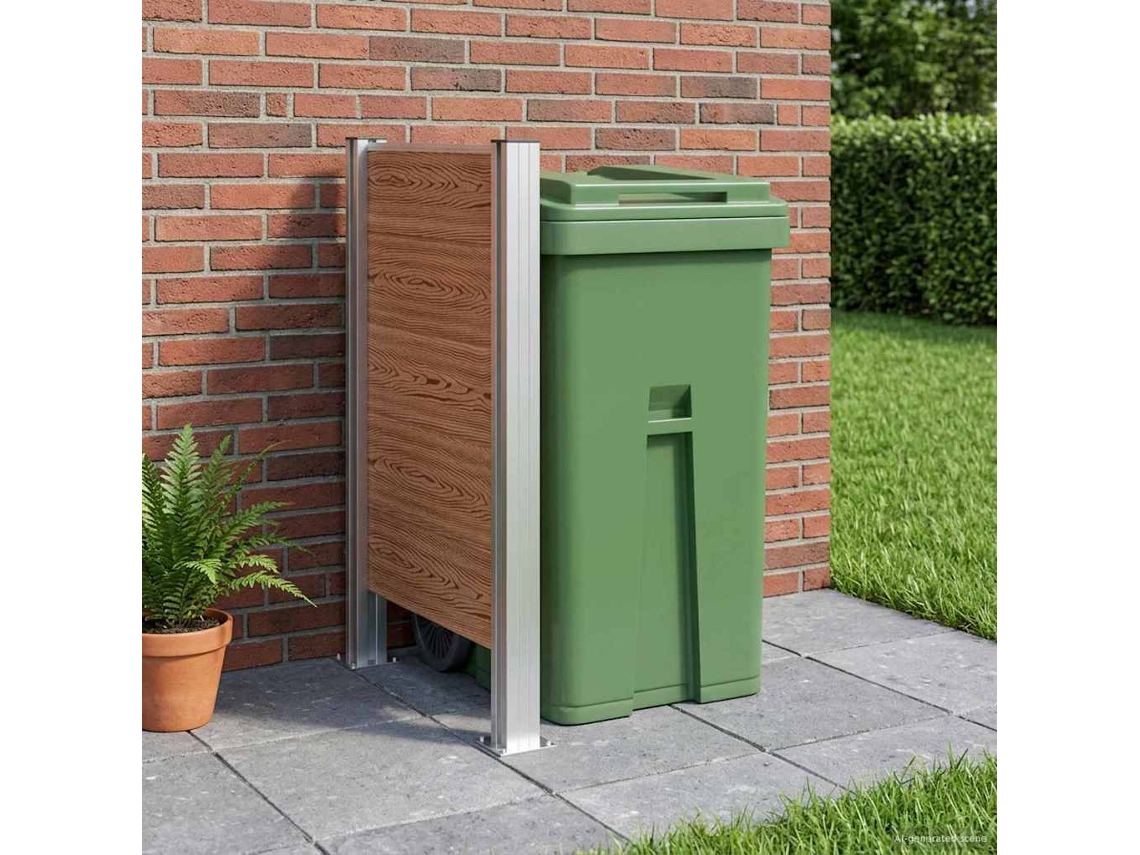 Vidaxl Cerca Para Caçamba De Lixo Castanho 85 X 12 X 115 Cm