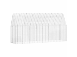 Vidaxl Gaiola Para Coelhos Prateado 400 X 100 X 210 Cm Aço Galvanizado