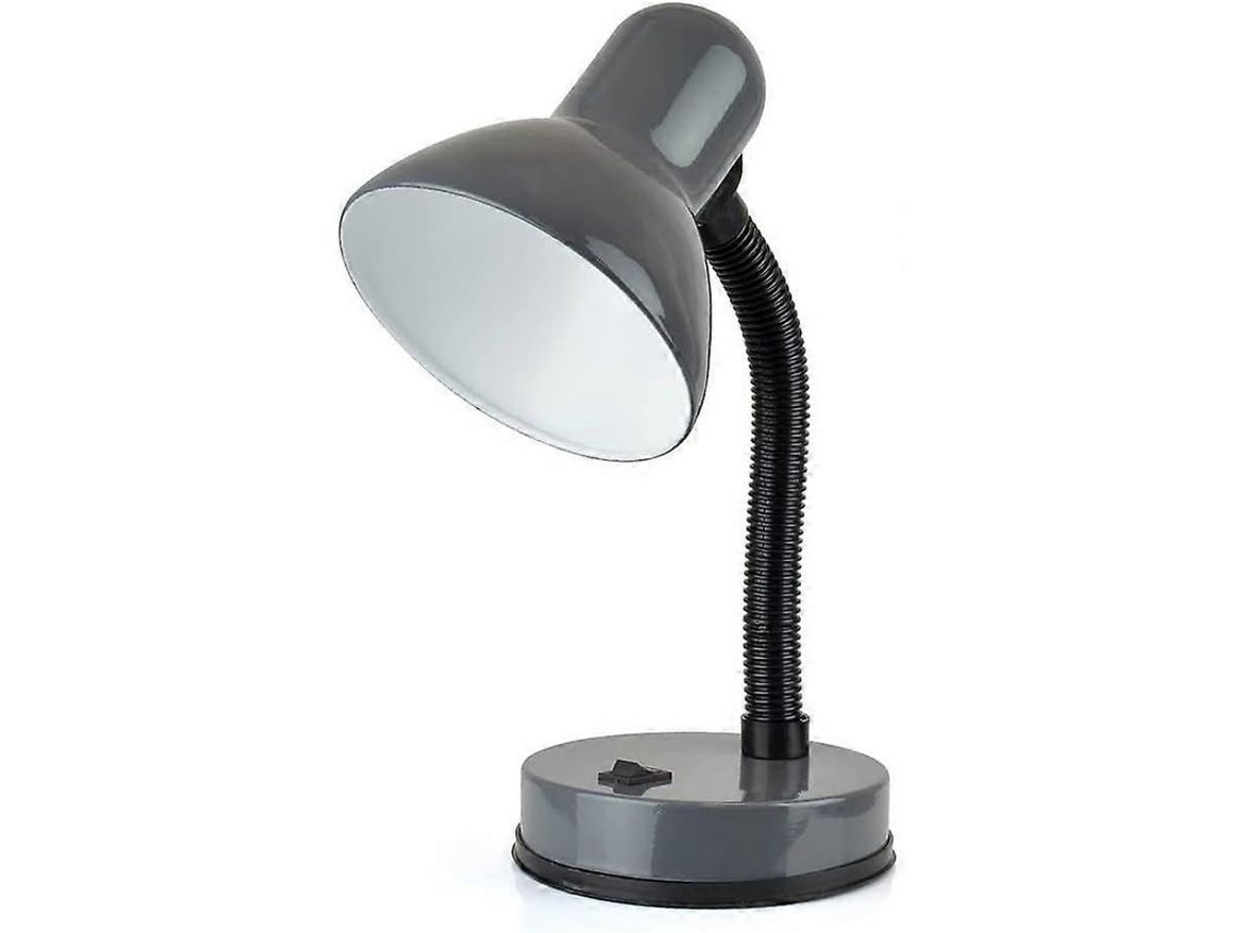 Lâmpada De Mesa Flexível Clássica Homelife 35w Com Braço Ajustável, Base Estável E Design Compacto 34cm Cinza Antracita