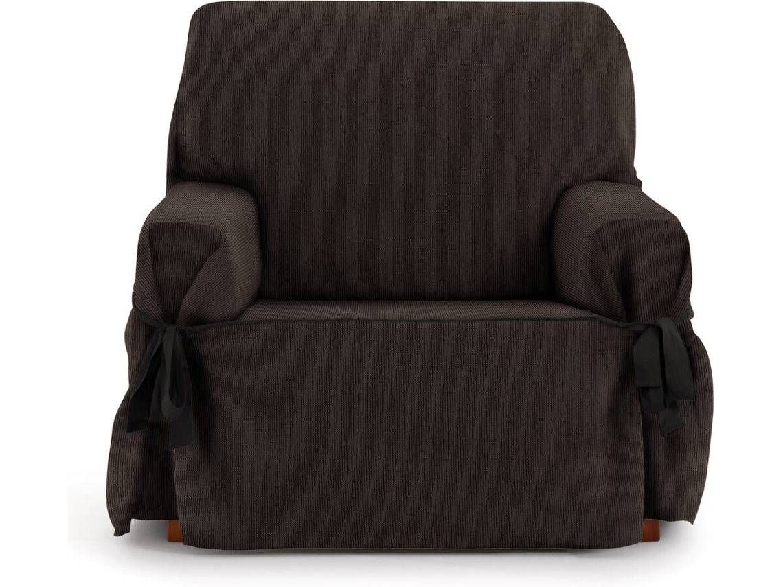 Capa de Poltrona EYSA Mid com Laços (110 x 70 x 120 cm - Poliéster e Algodão - Marrón)