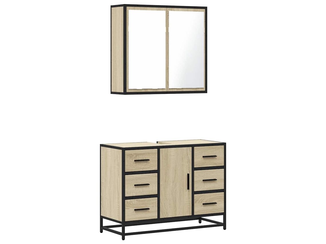 Bathroom Furniture Set, Bathroom Furniture Sets Vidaxl Marrom Madeira Processada (n/a)