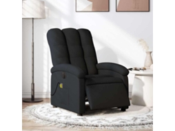 Vidaxl Poltrona Reclinável De Massagens Elétrica Tecido Preto