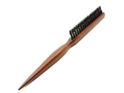 Escova De Cabelo Com Cerdas Naturais De Javali, Macias E Com Cabo De Madeira.