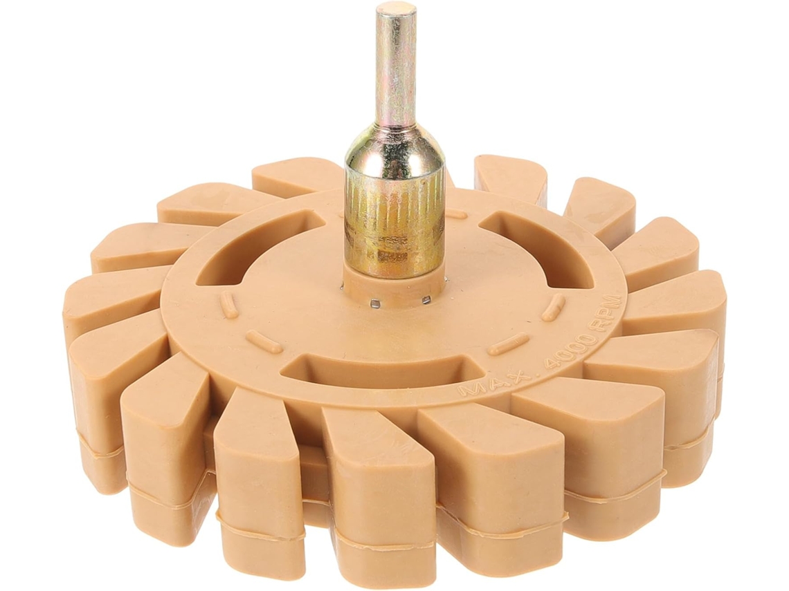 Roda De Borracha Bege Para Remover Adesivos, Furadeira E Borracha.