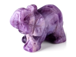 Figurina de elefante de ametista, pedra curativa, polida, presente de mesa, 1.5 polegadas S/MARCA