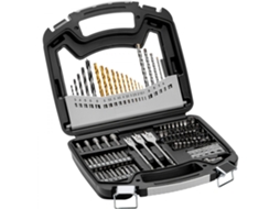 Conjunto de 101 peças com brocas e pontas para metal, madeira e muito mais, com estojo portátil Tekmaquinas.