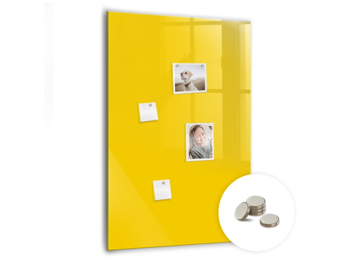 Quadro Magnético De Parede Amarelo Claro Para O Quarto Das Crianças Espelharte (70x100 Cm)