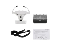 Suporte de Lupa Óculos com 5 Lentes Ajustáveis e 2 Luzes Led Frontais para Mãos Livres | S/MARCA