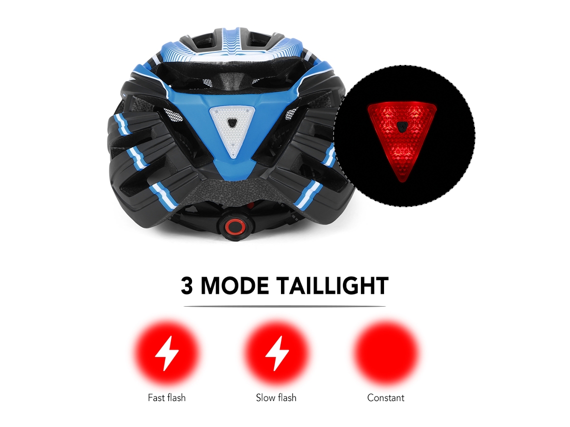 Capacete De Bicicleta Mtb Com Luz Traseira