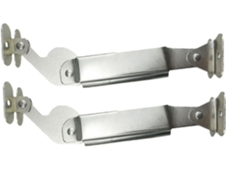 Conjunto De 2 Dobradiças Ferro Prateadas Para Portas Armários E