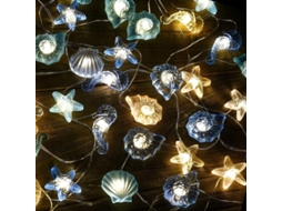 Luz de fio oceânica com conchas e cavalo marinho para Natal e festas | S/MARCA