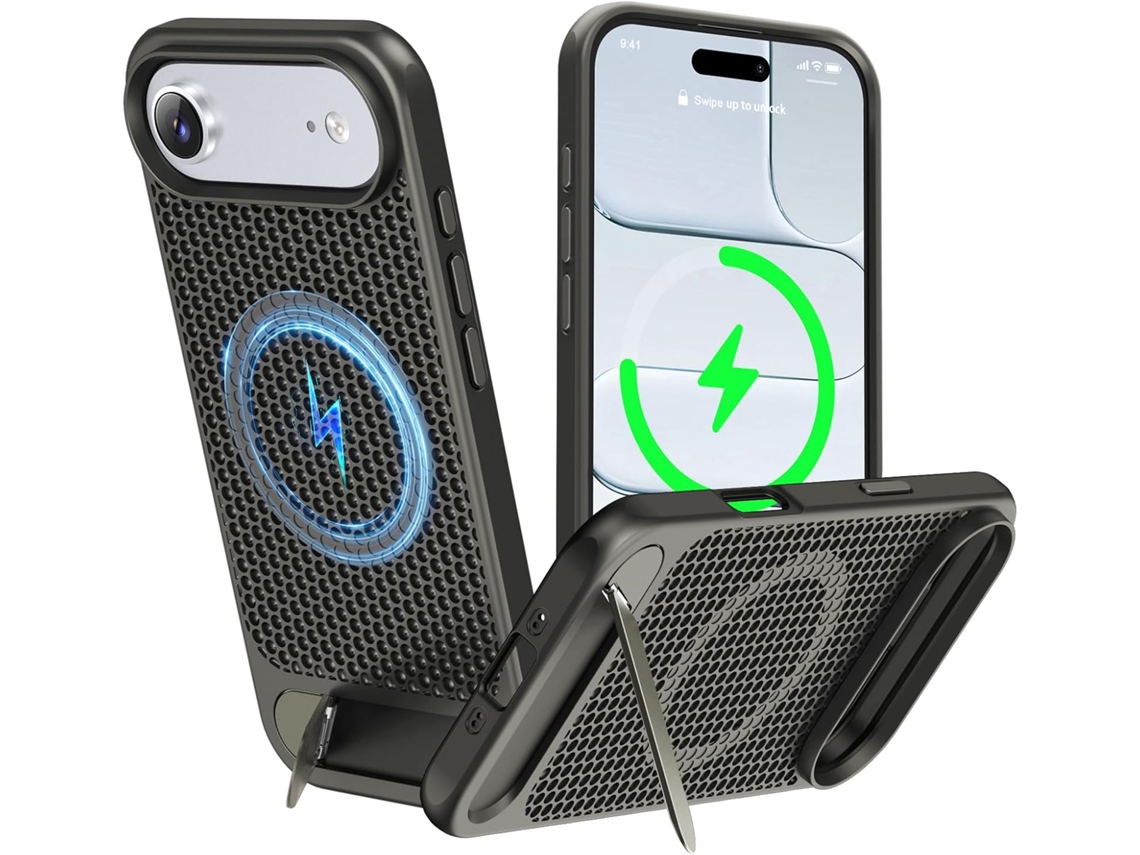 Capa Magnética Com Isolamento Térmico Para Iphone 17 Air Cinza