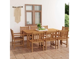 Vidaxl Conjunto De Jantar De Jardim De 9 Peças 200x100 Cm Madeira De Teca Maciça