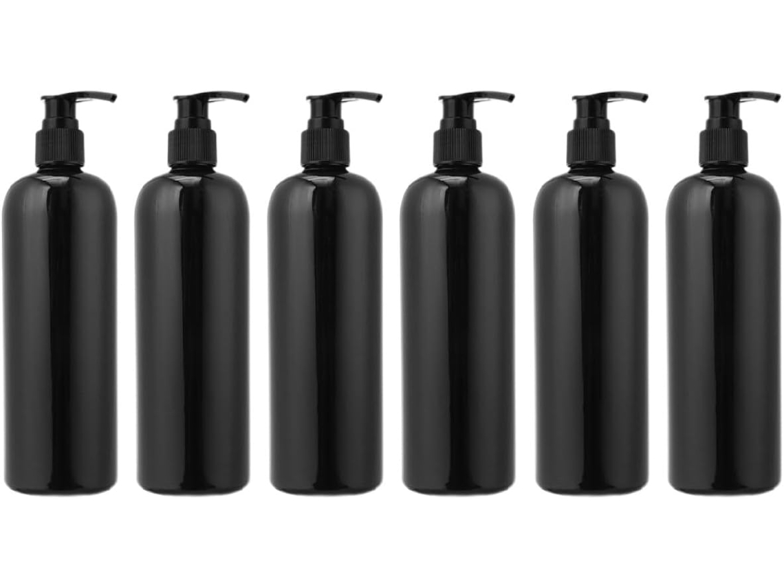 Dispensadores De Loção Reutilizáveis Em Plástico, 500ml, Kit Com 6 Frascos, Fáceis De Apertar, Ideais Para Banheiro E