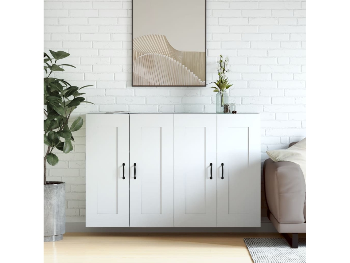 Vidaxl Móveis De Parede 2 Pcs Derivados De Madeira Branco