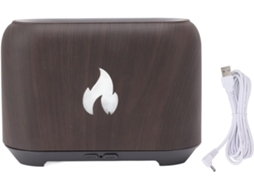 Difusor De Chama 130 Ml, Umidificador Usb Com 7 Cores Luzes Led
