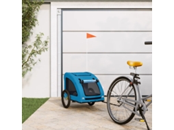 Vidaxl Reboque Bicicleta P/ Animais Tecido Oxford/ferro Azul
