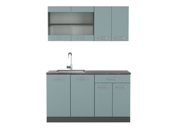 Cozinha R-Line, 140 cm sem bancada, cinza azulado/antracite, Vicco