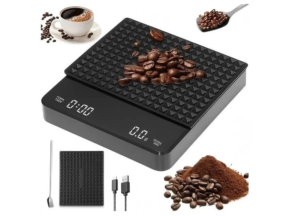 Balança Eletrônica De Café Com Temporizador - Cozinha Precisão Para Preparo Manual, Doméstica E Acessórios Churrasqueiras, Peso Em Gramas