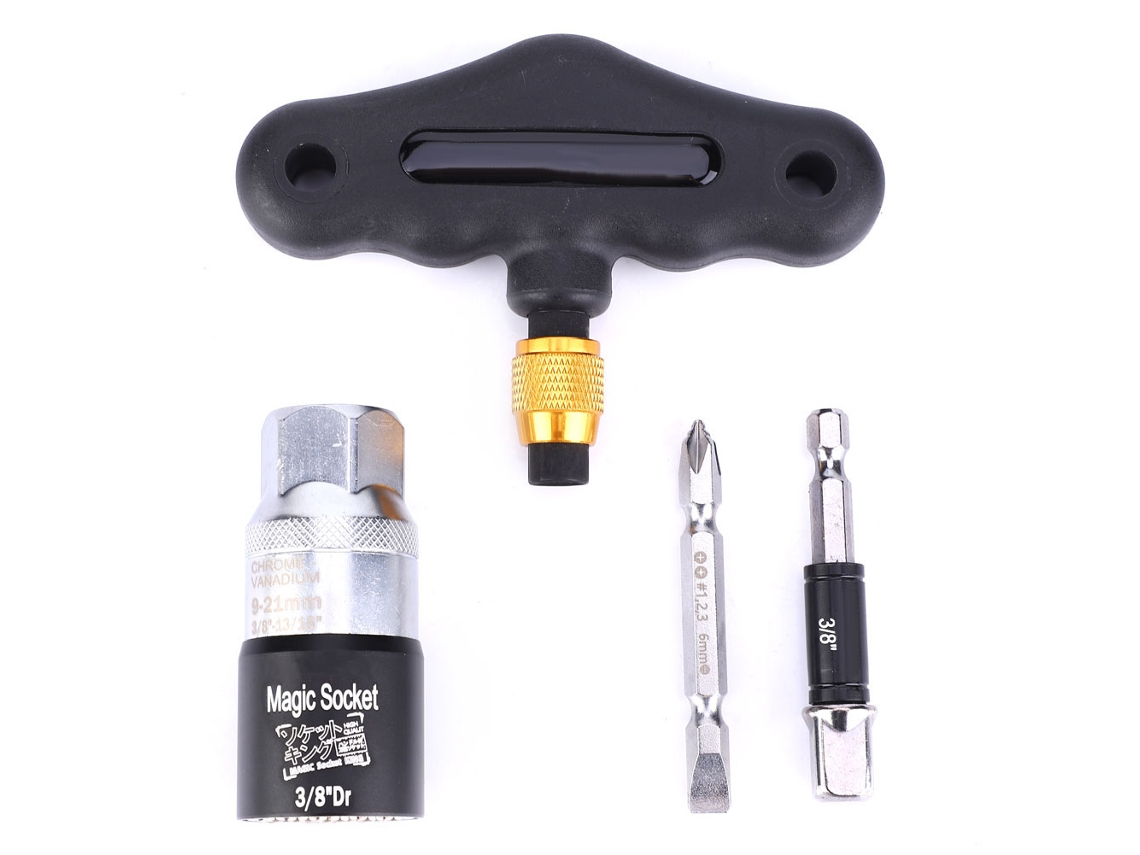 4pcs/set Chave de Sobrepor Universal 9 21mm com Adaptador de Parafusadeira e Pontas Duplas