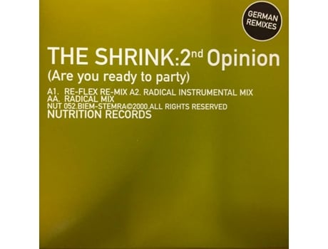 Vinil 2nd Opinion Are You Ready To Party German Remixes Nutrition